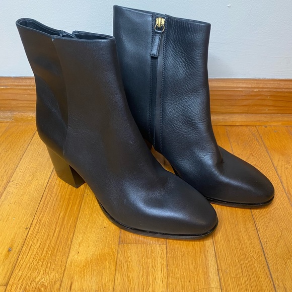 J. Crew Shoes Jcrew Sadie Stackedheel Ankle Boots In Leather Poshmark